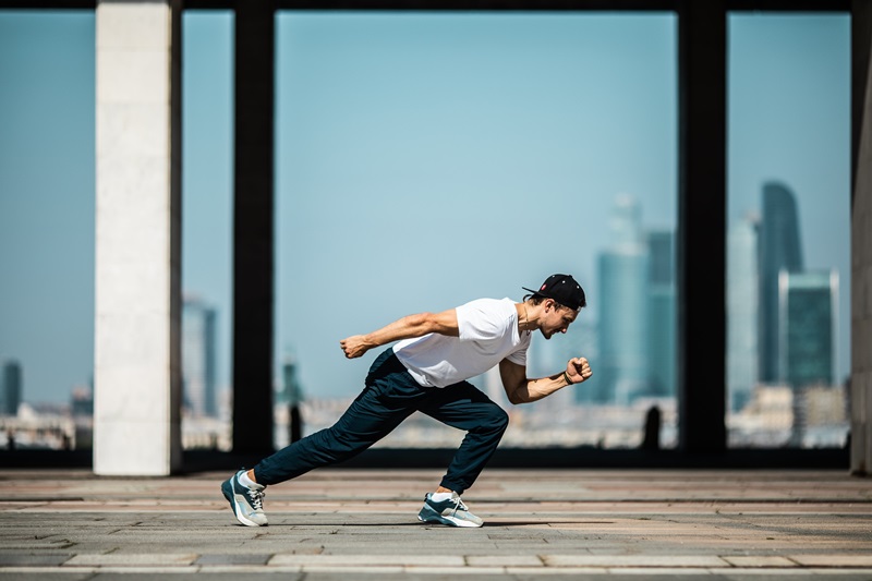 Man about to run