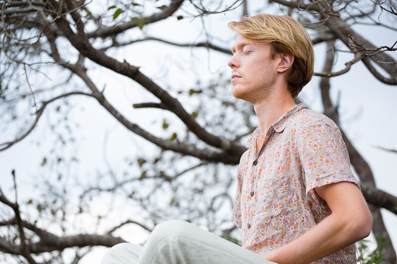 Man meditating